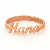 Mini Personalised Cursive Name Ring